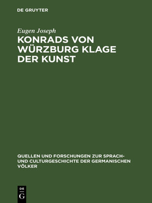 cover image of Konrads von Würzburg Klage der Kunst